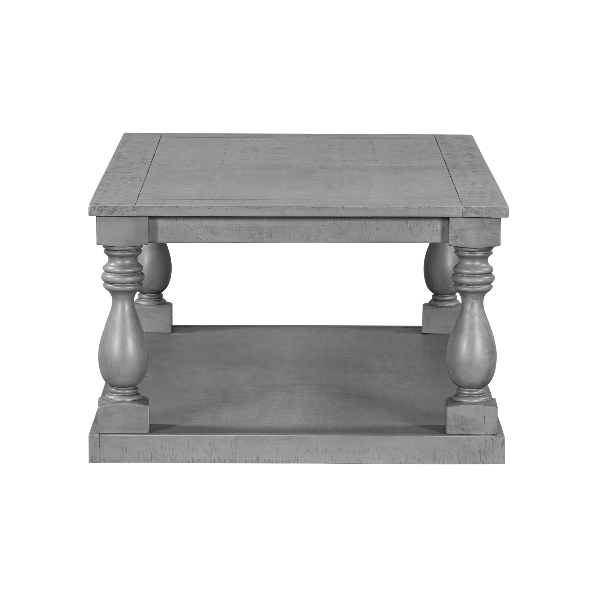 U-STYLE Vintage Coffee Table Featuring Artistic Vase Column Legs And Luxurious Pine Veneer For Timeless Charm Suitable For Living Room  Study Room
